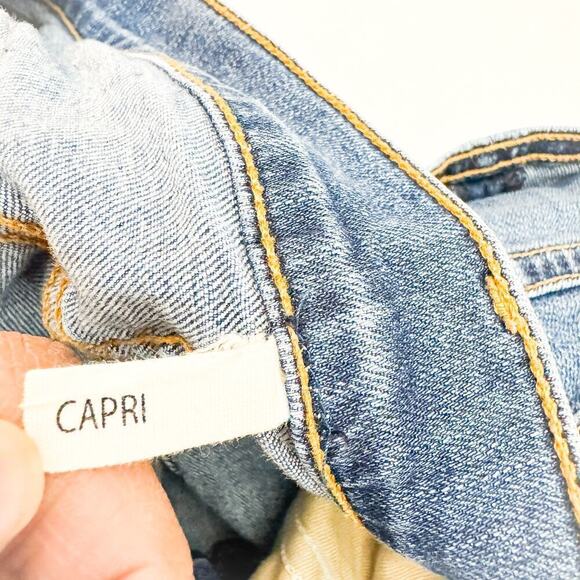 Rag & Bone Capri Denim Jeans Faded Med/Dark Wash Assymetric Hem Size 28 - Picture 6 of 8